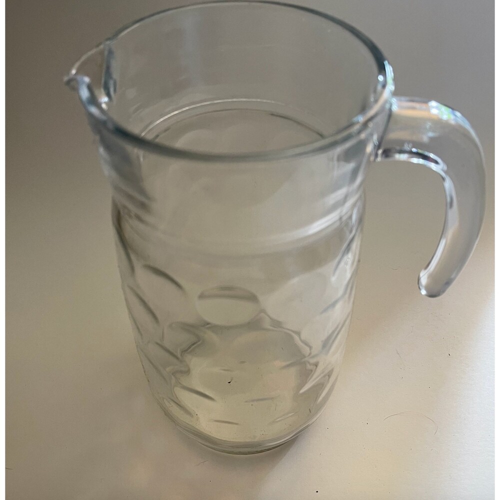 CB2 clear glass water drink pitcher vase  beveled style lemonade juice
